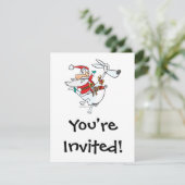 Invitation père Noël idiot sur un dessin humoristique kangour (Debout devant)