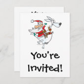 Invitation père Noël idiot sur un dessin humoristique kangour (Devant / Derrière)