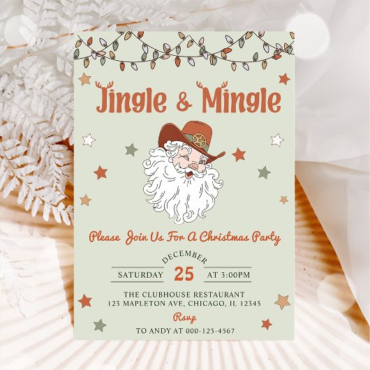 Invitation Père Noël Jingle & Mingle Christmas Party