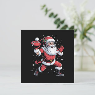 Invitation Père Noël Jouant au football américain Noël