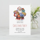 Invitation Père Noël joyeux fête de Noël classique (Debout devant)