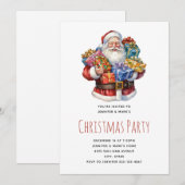 Invitation Père Noël joyeux fête de Noël classique (Devant / Derrière)