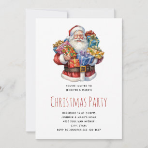 Invitation Père Noël joyeux fête de Noël classique
