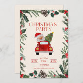 Invitation Père Noël Joyeux Noël (Devant / Derrière)