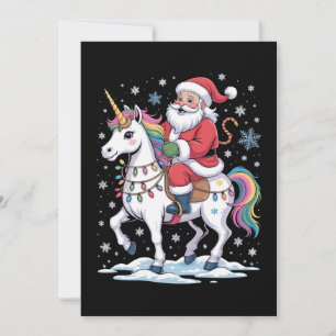Invitation Père Noël Licorne Noël Arc-en-ciel Lumières Xmas
