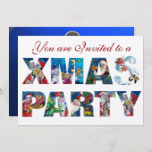 INVITATION PÈRE NOËL MUSICALE ET SNOWMAN XMAS NIGHT PARTIE (Devant / Derrière)