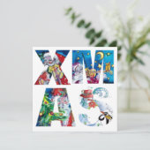 INVITATION PÈRE NOËL MUSICALE ET SNOWMAN XMAS NIGHT PARTIE (Debout devant)