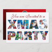 INVITATION PÈRE NOËL MUSICALE ET SNOWMAN XMAS NIGHT PARTIE (Devant / Derrière)