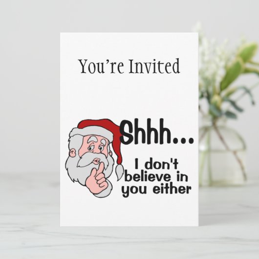 Invitation Père Noël ne croit pas en vous non plus (Debout devant)
