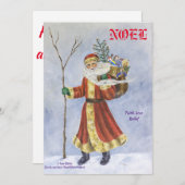 Invitation Père Noël, NOEL Naissance du Christ (Devant / Derrière)