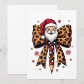 Invitation Père Noël Nœud Coquette École Enseignement  (Devant / Derrière)