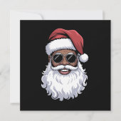 Invitation Père Noël Noir Xmas Santa Afro Afro-Américain (Devant)
