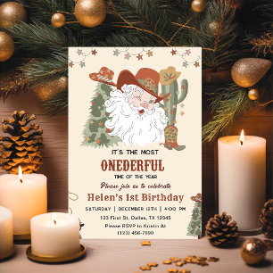 Invitation Père Noël occidental Oh quelle fête de Noël d'anni