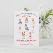 Invitation Père Noël petites aides Fête de Noël de chien (Debout devant)
