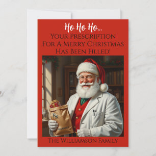 Invitation Père Noël Pharmacist Christmas Card RX Holiday Gre