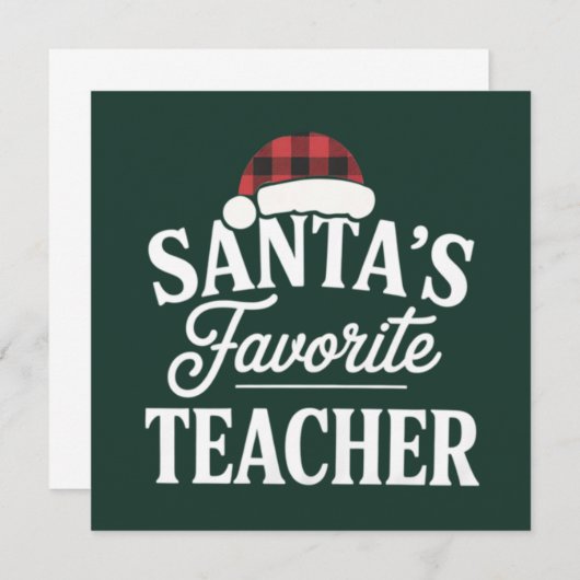 Invitation Père Noël Professeur Préféré Enseignant Noël Ensei (Devant / Derrière)