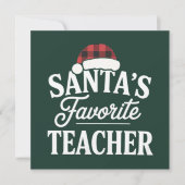 Invitation Père Noël Professeur Préféré Enseignant Noël Ensei (Devant)