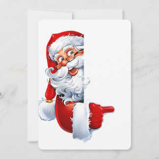 Invitation Père Noël qui regarde – Clipart de Noël festif pou