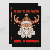 Invitation Père Noël regarde Funny Christmas Holiday Tabletop (Devant / Derrière)