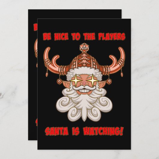 Invitation Père Noël regarde Funny Christmas Holiday Tabletop (Devant / Derrière)