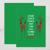 Invitation - Père Noël Reindeer - Rudolph (Devant / Derrière)