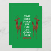 Invitation - Père Noël Reindeer - Rudolph (Devant / Derrière)