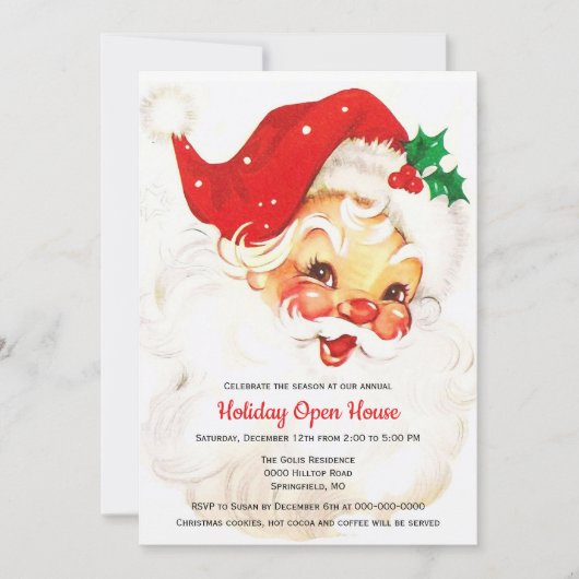 Invitation Père Noël Rétro Noël (Devant)