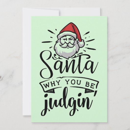 Invitation Père Noël Running Monogramme de Noël (Dos)