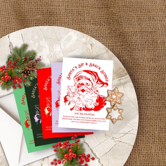 Invitation Père Noël Sip & Snack Soiree Christmas Party