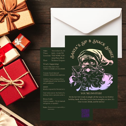 Invitation Père Noël Sip & Snack Soiree Christmas Party