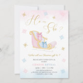 Invitation Père Noël Sleigh Cadeaux de Noël Vacances Révélati (Devant)