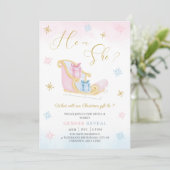 Invitation Père Noël Sleigh Cadeaux de Noël Vacances Révélati (Debout devant)