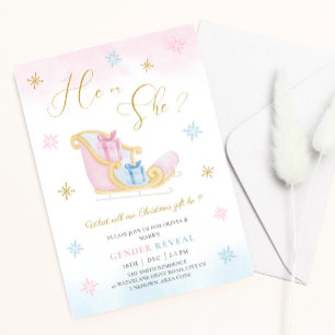 Invitation Père Noël Sleigh Cadeaux de Noël Vacances Révélati