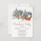 Invitation Père Noël, Sleigh, Rennes, Fête de Noël de la forê (Devant)