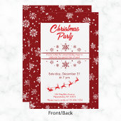 Invitation Père Noël Sleigh & Snowflakes