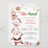 Invitation Père Noël Snowman deux doux Noël fête d'anniversai (Devant)