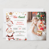 Invitation Père Noël Snowman deux doux Noël fête d'anniversai (Devant)