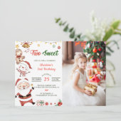 Invitation Père Noël Snowman deux doux Noël fête d'anniversai (Debout devant)