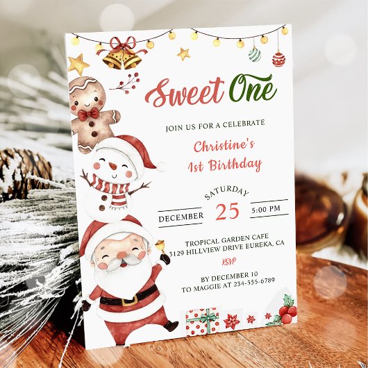 Invitation Père Noël Snowman Sweet Un Noël fête d'anniversair