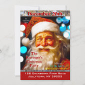 Invitation Père Noël souriant joyeuse fête de Noël (Devant)