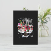 Invitation Père Noël Sproodle avec camionnette à carreaux rou (Debout devant)