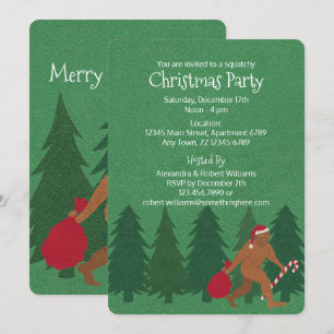 Invitation Père Noël Squatch Christmas Party Squatchy