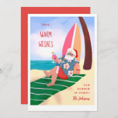 Invitation Père Noël sur la plage Vacances d'été (Devant / Derrière)