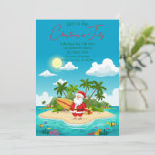 Invitation Père Noël sur une île Noël de juillet (Debout devant)