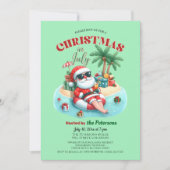 Invitation Père Noël sur une île tropicale Noël à la fête de  (Devant)