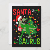 Invitation Père Noël TRex Kid Christmas Dinosaur Tree Rex Boy (Dos)