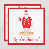 Invitation Père Noël tropical (Devant / Derrière)