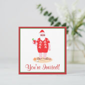 Invitation Père Noël tropical (Debout devant)