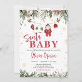 Invitation Père Noël Vêtements pour bébés Baby shower de Noël (Devant)