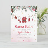 Invitation Père Noël Vêtements pour bébés Baby shower d'hiver (Debout devant)
